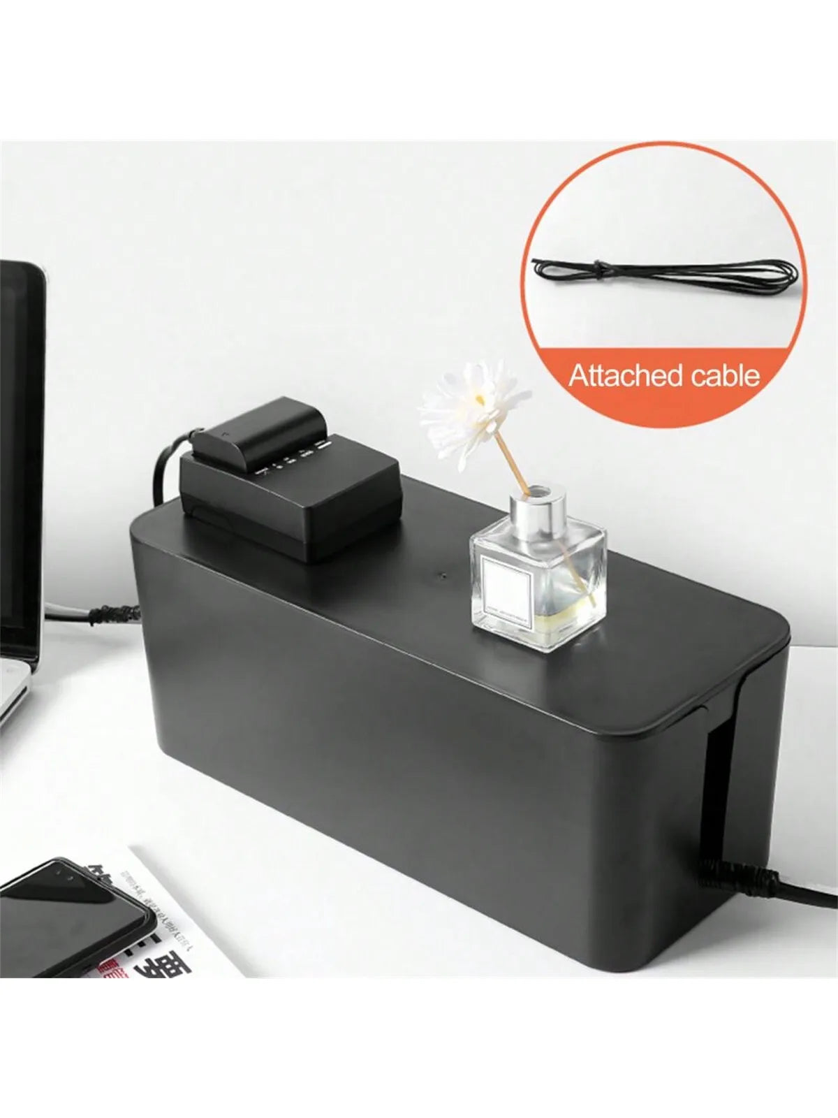 3 Pcs/Set Cable Management Boxes Organizer Strip Charger Wire Cable Storage Box Dust Large Storage Wires Keeper Holders