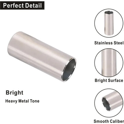 Guitar Slide, Set of 1 Acrylic Slide, 1 Steel Slide and 1 Brass Guitar Slide, Bonus 6 Pcs Guitar Picks, and 4 Finger Picks