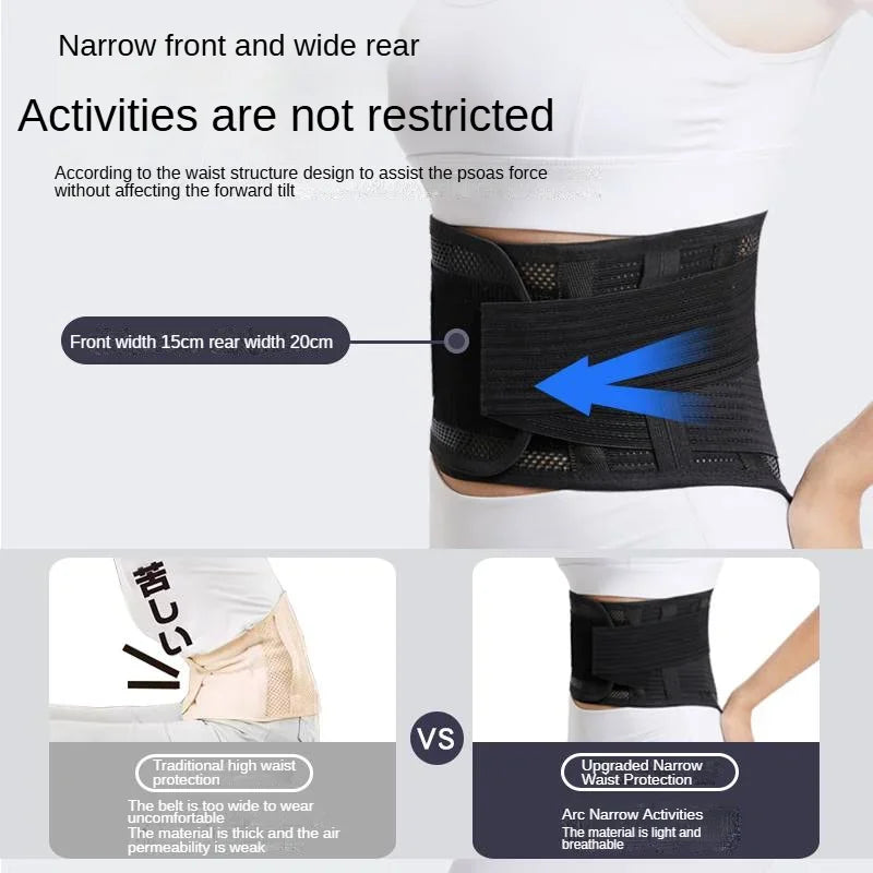 Back Brace Breathable Lumbar Support Belt Adjustable Straps Back Belt Lower Back Waist Brace for Lower Back Relief Sciatica