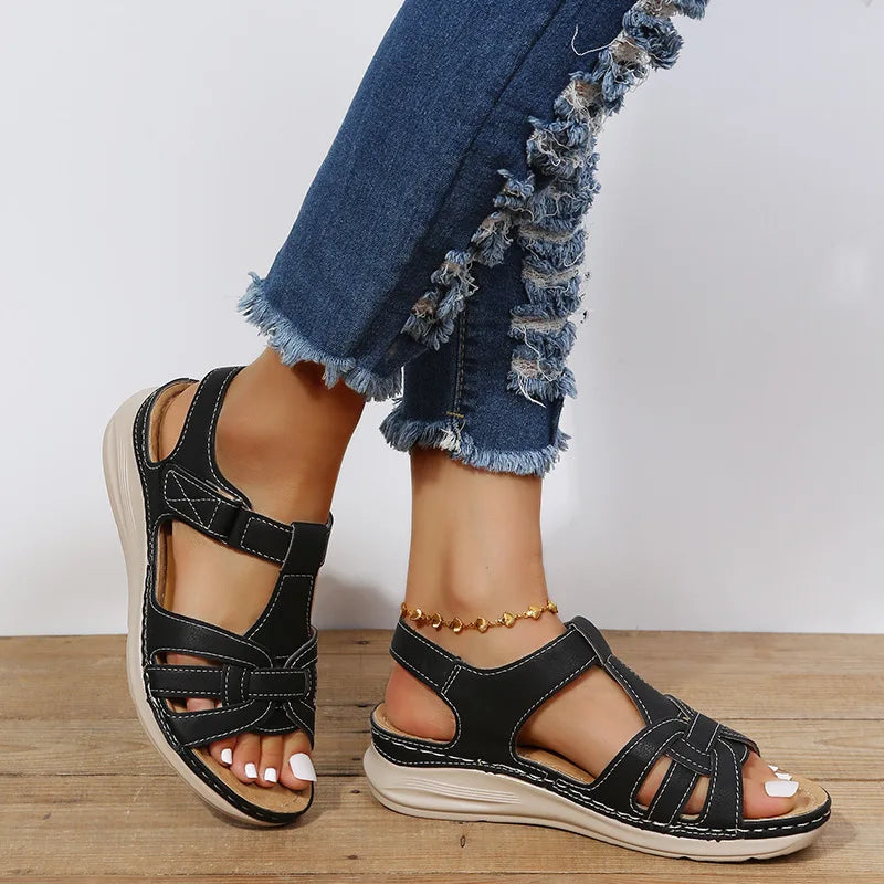 Women's Simple Wedge Sandals, Casual Ankle Strap Platform Sandals, Women's Comfortable Sandals