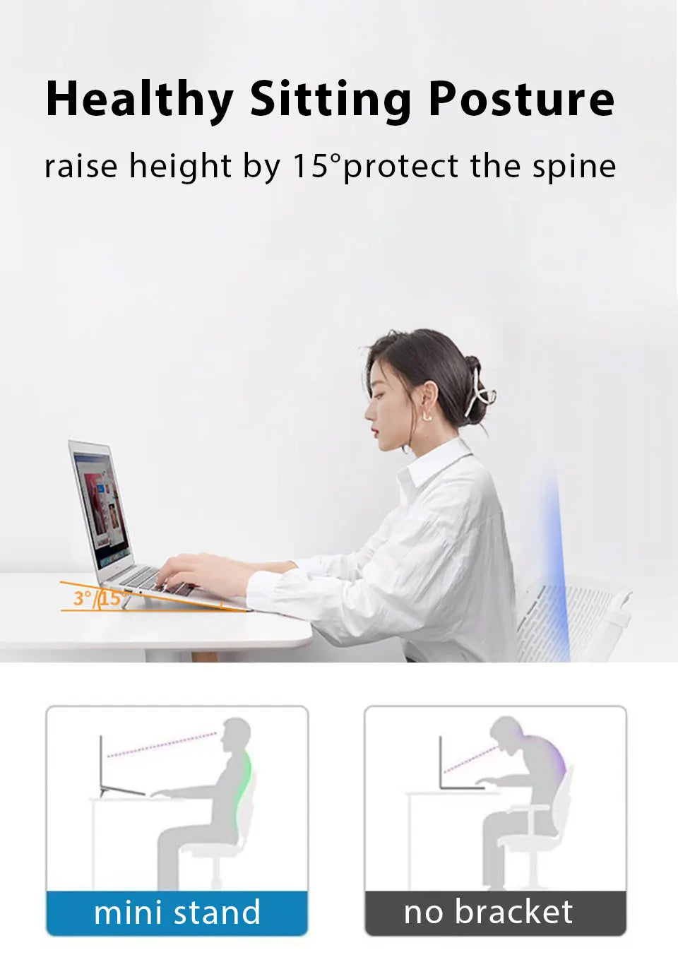 Laptop Stands Bracket 2 Adjustable Angles Foldable Portable Bracket  Computer Keyboard Heat Dissipation Holder Legs Accessories