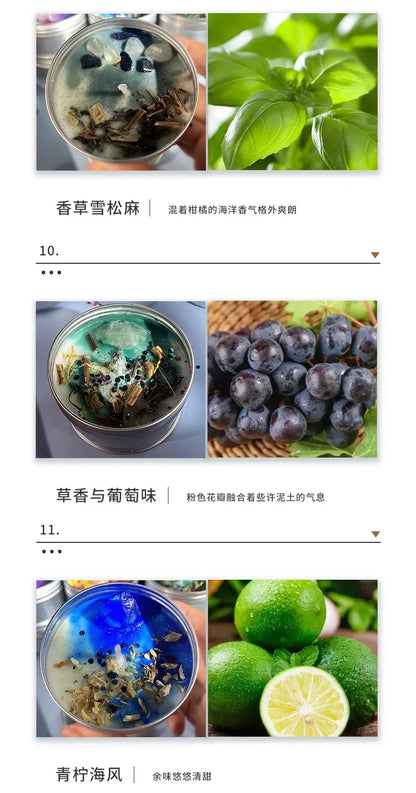 Scented Candle Crystal Stone Dry Flower Silver Tin Candle Hotel Wedding Ceremony Candle