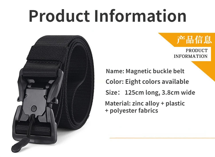 Tactical Belt Magnetic Buckle Belt Casual Nylon Tooling Training Belt Men's Trousers Belt Designer Men and Women Belt