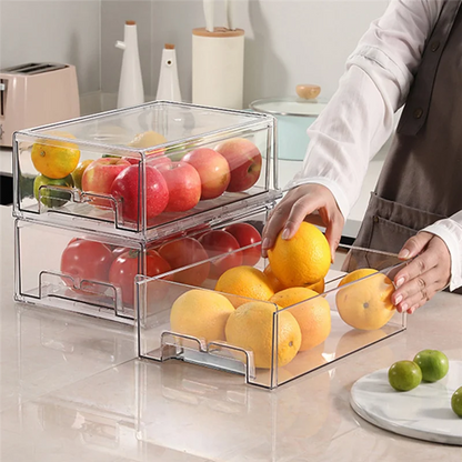 ABYN-Refrigerator Drawers Stackable Fridge Organizer Bins For Refrigerator Organizers And Storage