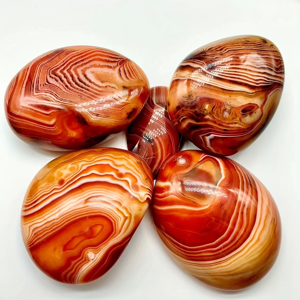Random Natural Sardonyx Palm, Natural Polished Agate Palm Stone, Healing Crysta