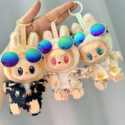 Labubu doll costume, beach-style monkey, Labubu Idol V1 V2, doll costume accessories, 15/17cm universal doll.