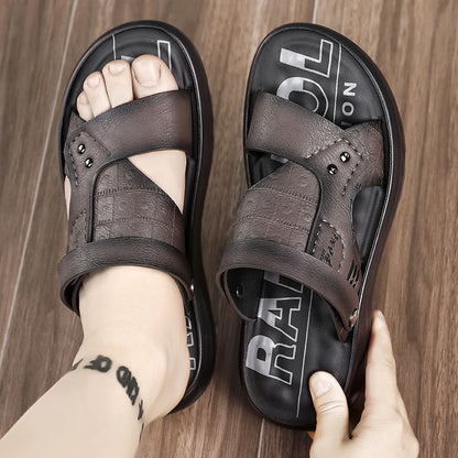 Sandals men  wear outdoors in summer  sports leisure work driving  Anti slip  wear-resistant  trendy beach shoes outdoor wear