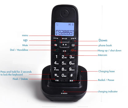 cordless Answering Machine 2.4G Corded Phone Handset  office home hotel Long Range Wireless Telephone 1- 4 handstes table phone
