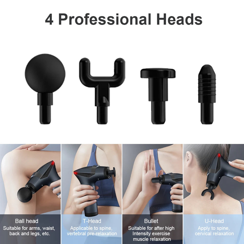 Muscle Massage Gun Portable Fascia Massage Gun High Frequency Body Back Legs Shoulder Waist Massager Professional Muscle Massage