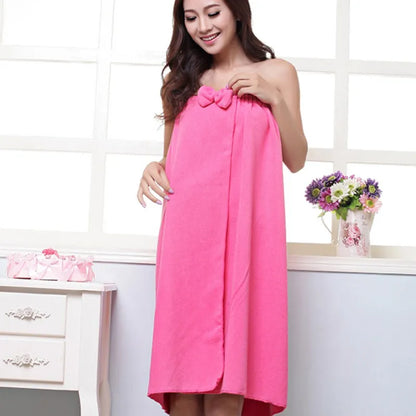 Women Sexy Microfiber Bath Towel Bath Robe Bathrobe Body Spa Bath Bow Wrap Towel Super Absorbent Bath Gown Towel