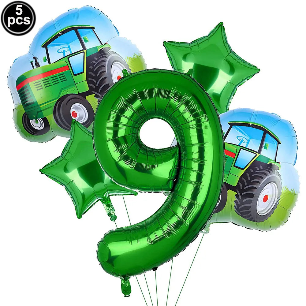 Farm Green Tractor Party Happy Birthday Banners Plates Napkins Tablecloths Farm Themed Birthday Party Supplies Decors