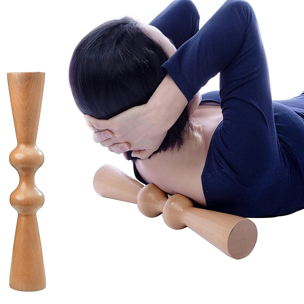 Body Back Wood Back Roller, Spine Stretcher & Aligner, Ma Roller, Back Cracker for Back & Muscle Recovery, Manual Back Massager