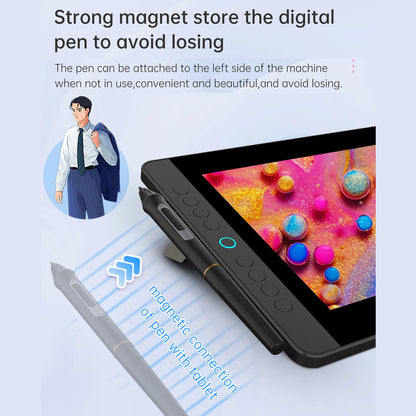 BOSTO BT-13HDK Portable Graphics Drawing Tablet 13.3 Inch H-IPS LED Screen Display Anti-glare Digital Art Drawing Pad