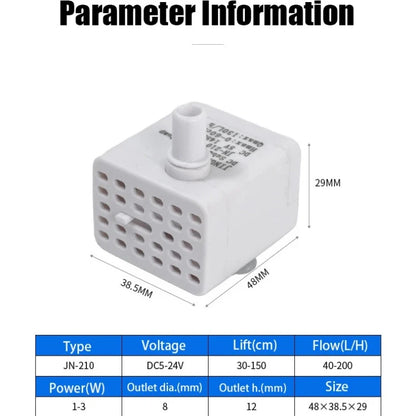 Cat Water Fountain Filter USB Water Pump Filter Pets Turtle Water Dispenser Micro Brushless Mini Silent Submersible Pump