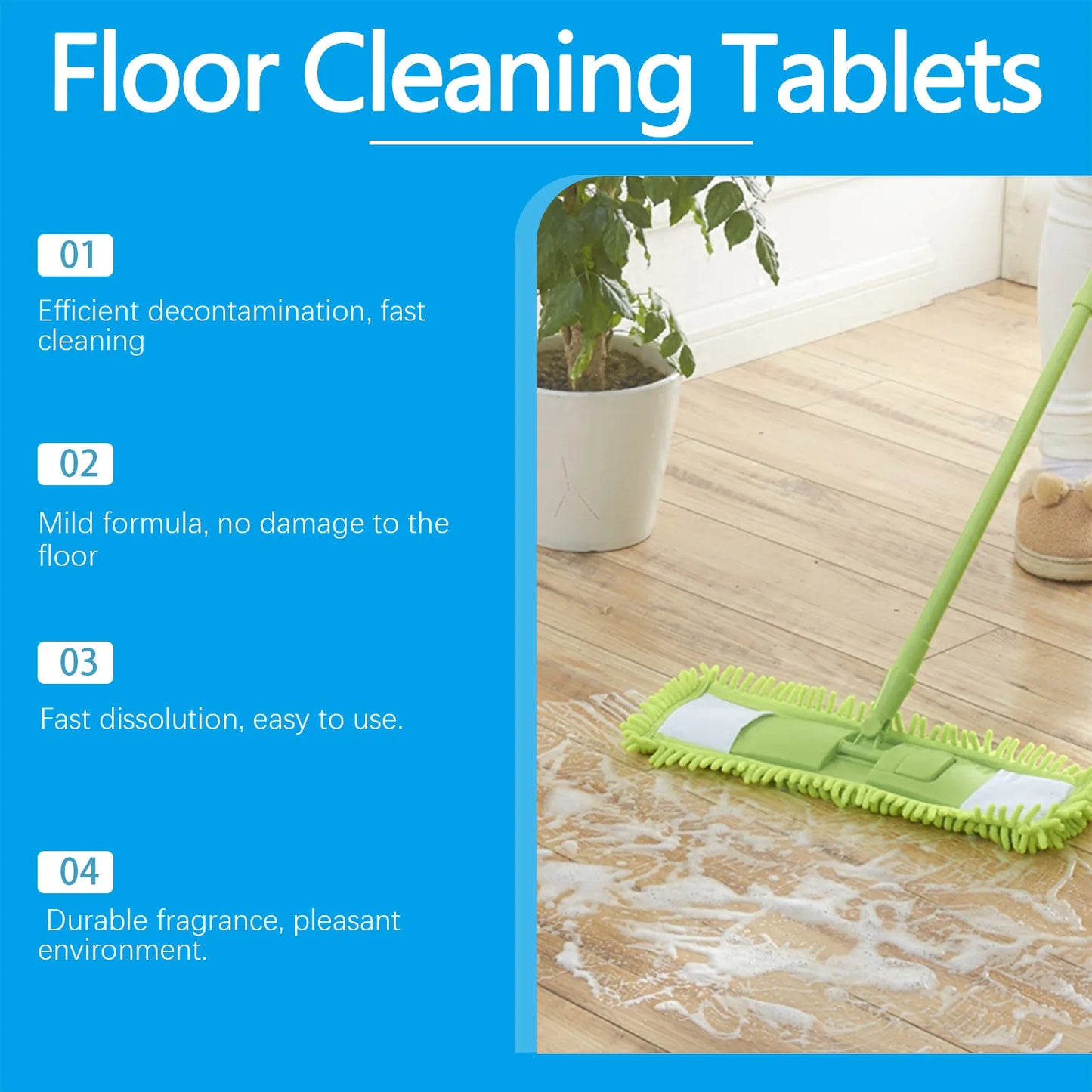 Floor Cleaning Tablets Floor Dirts Stains Remover Tile Descaling Brightening Ceramic Decontamination Floor Cleaner Detergent