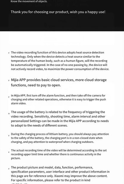 Xiaomi Mijia APP IP67 Waterproof 10000mah Battery Smart Outdoor IP Camera 2.5k HD  Wireless Security Infrared Night Vision Cam