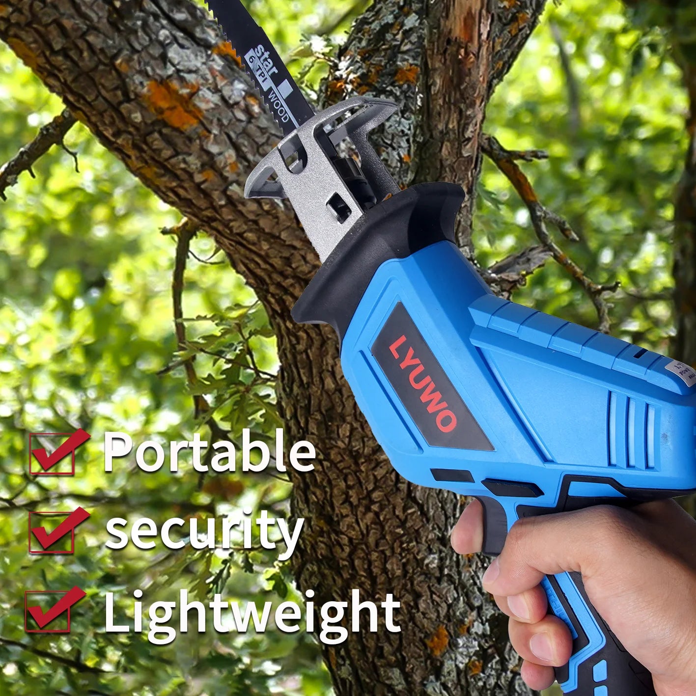20V Rechargeable Reciprocating Saw Adjustable Speed Electric Saw Blade Saw Portable Wood Metal Cutting Chain Saw