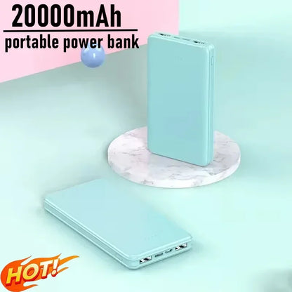 New Portable Power Bank 20000mAh Ultra Large Capacity 10W Super Fast Charger Dual Output Dual Input Design External Battery Pack