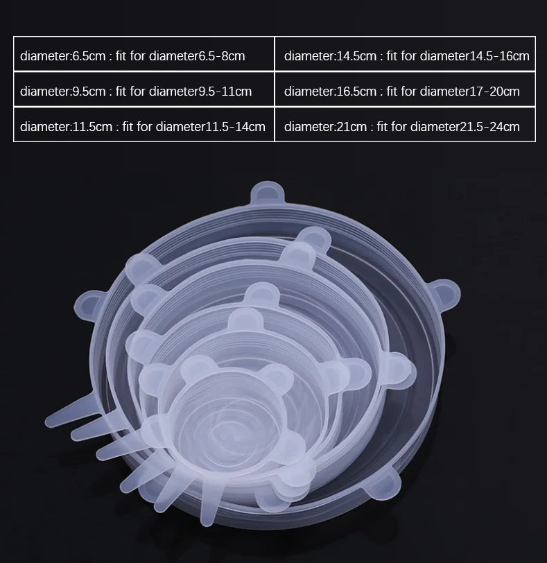 Silicone Cover Stretch Lids Reusable Durable and Expendable Lids Silicone Covers for Fresh Food Leftovers Keep Food Fresh