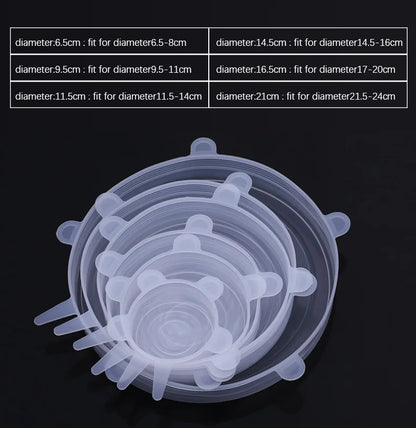 Silicone Cover Stretch Lids Reusable Durable and Expendable Lids Silicone Covers for Fresh Food Leftovers Keep Food Fresh