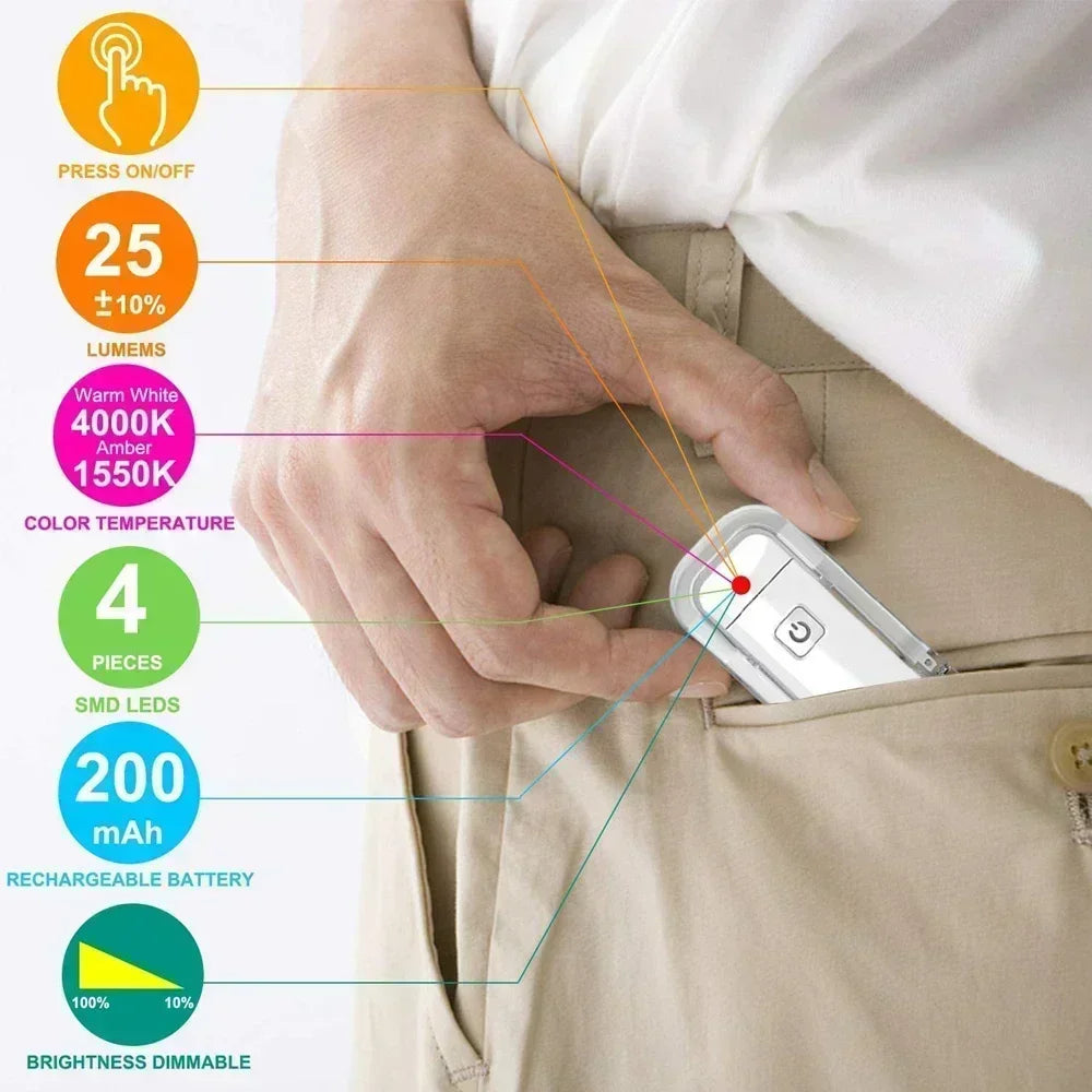 Book Light LED USB Rechargeable Reading Light Eye Protection Night Light Portable Clip Desk Light Bookmark Read Light