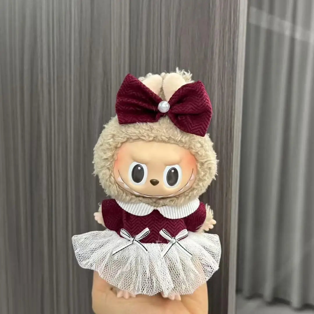Labubu Doll Costume Set 15-17cm Cartoon Cute Dressing Up, Climbing Clothes Skirt Labubu Costume Accessories Replacement Props