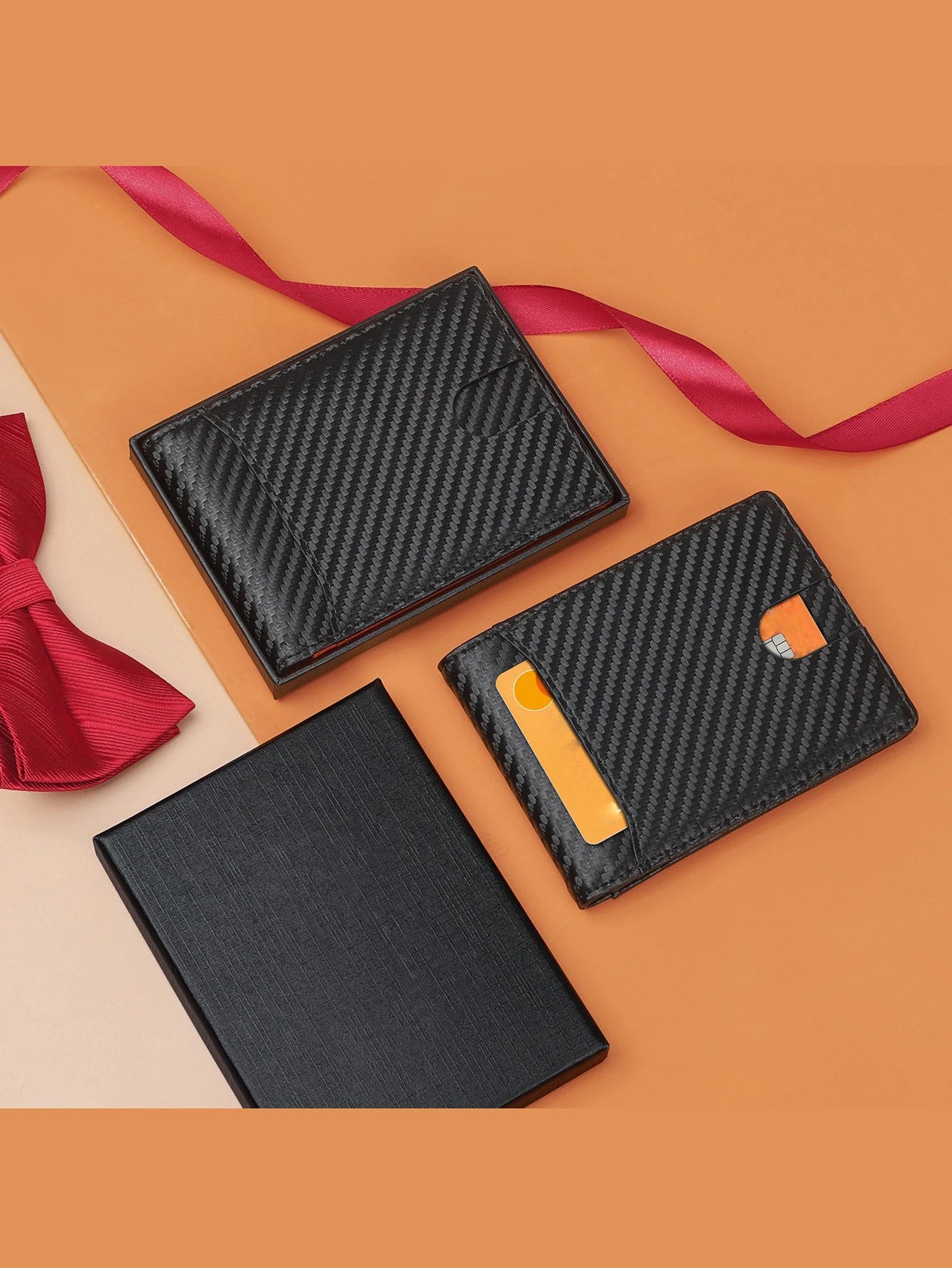 Men's RFID Blocking Card Holder Bifold Wallet With Money Clip Minimalist Pocket Slim Wallet