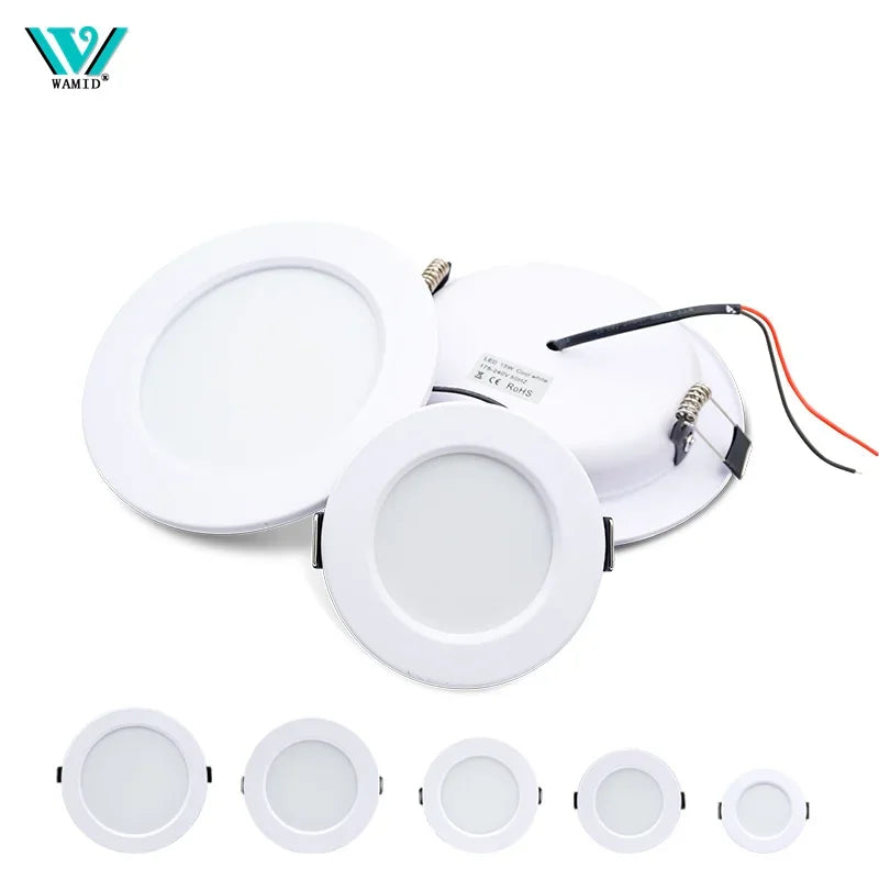 LED Downlight 5W 9W 12W 15W 18W White Body Round Led Ceiling Light DC 12V 24V AC 110V 220V Bedroom Kitchen Indoor LED Lighting