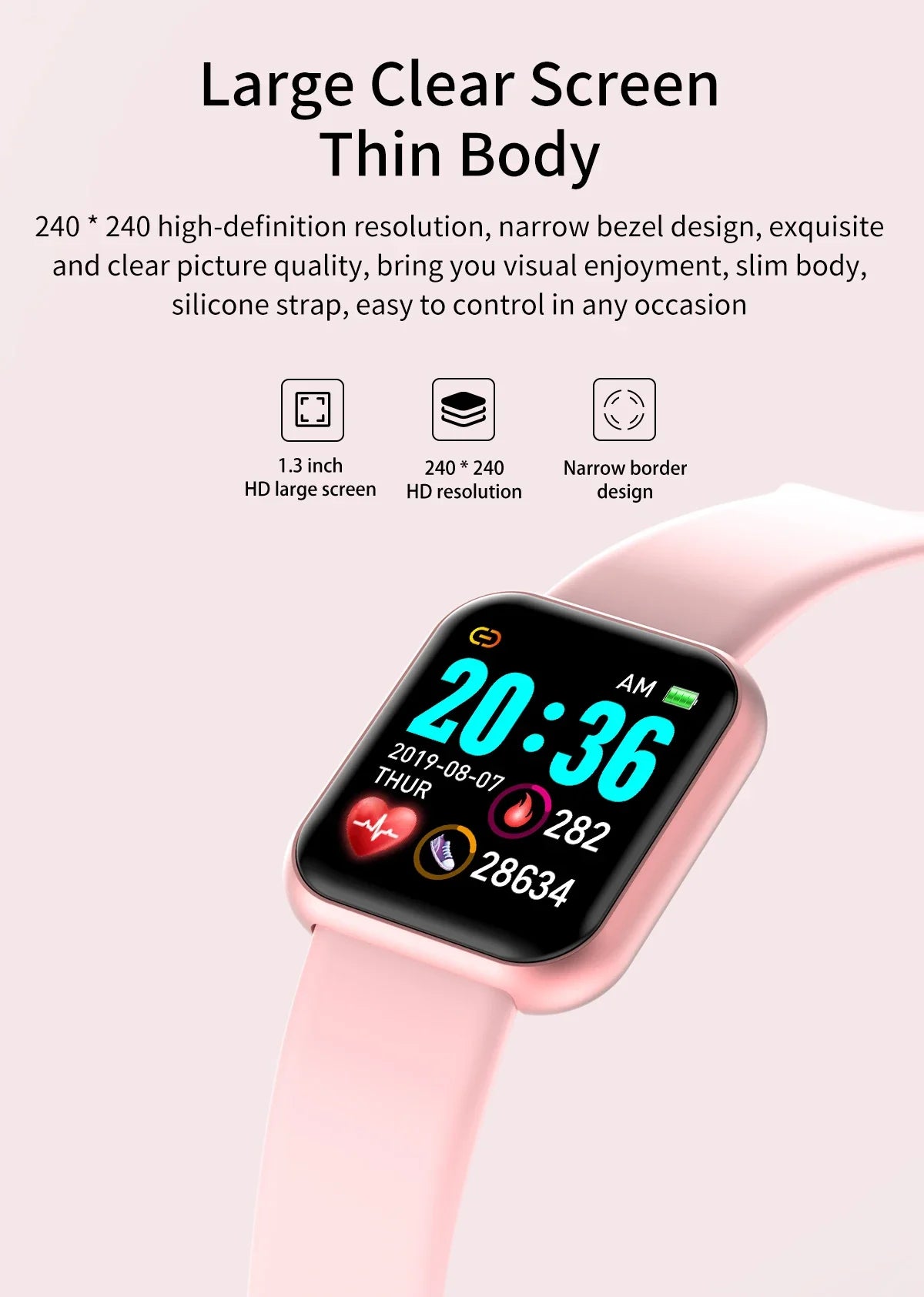 Multifunctional smart watch for men and women,bluetooth connected phone,music,fitness sports bracelet,sleep monitor,smartwatch