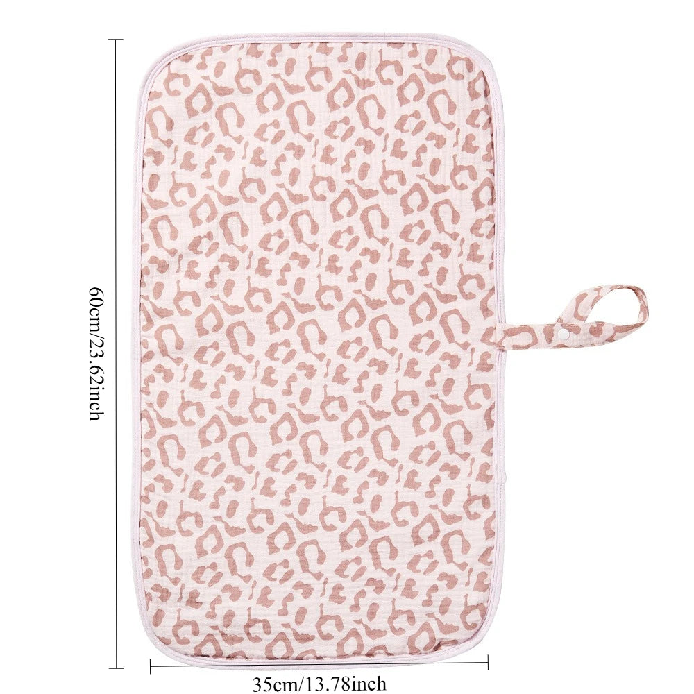 Baby Pure Cotton Gauze Waterproof Changing Pad, Washable, Breathable, Portable & Soft for Newborns