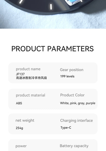 Handheld Fan, Portable Handheld Fan with Ice Function Turbo Powerful Rechargeable Fans  for Outdoor Indoor travel essentials