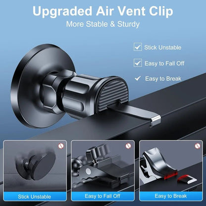Magnetic Car Phone Holder Adjustable 360° Rotation Air Vent Strongest Adhesion Mag-Safe Car Mount for iPhone 16/15/14/13 Series