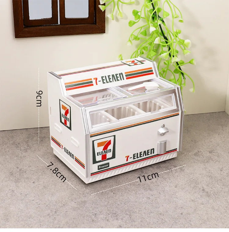 Creative Fridge Magnets 3D Freezer Shop Cabinet Miniature Toy Display Models Mini Decoration Simulation Toy Refrigerator Sticker