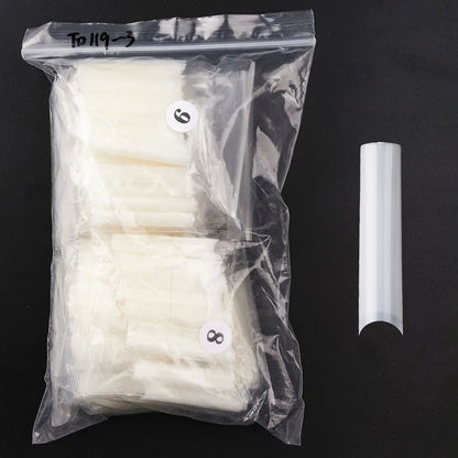 504Pcs Press On Nails 3XL Square Straight Extra Long False Nails Clear Natural Full Cover Acrylic Fake Nail Tips Manicure Tools