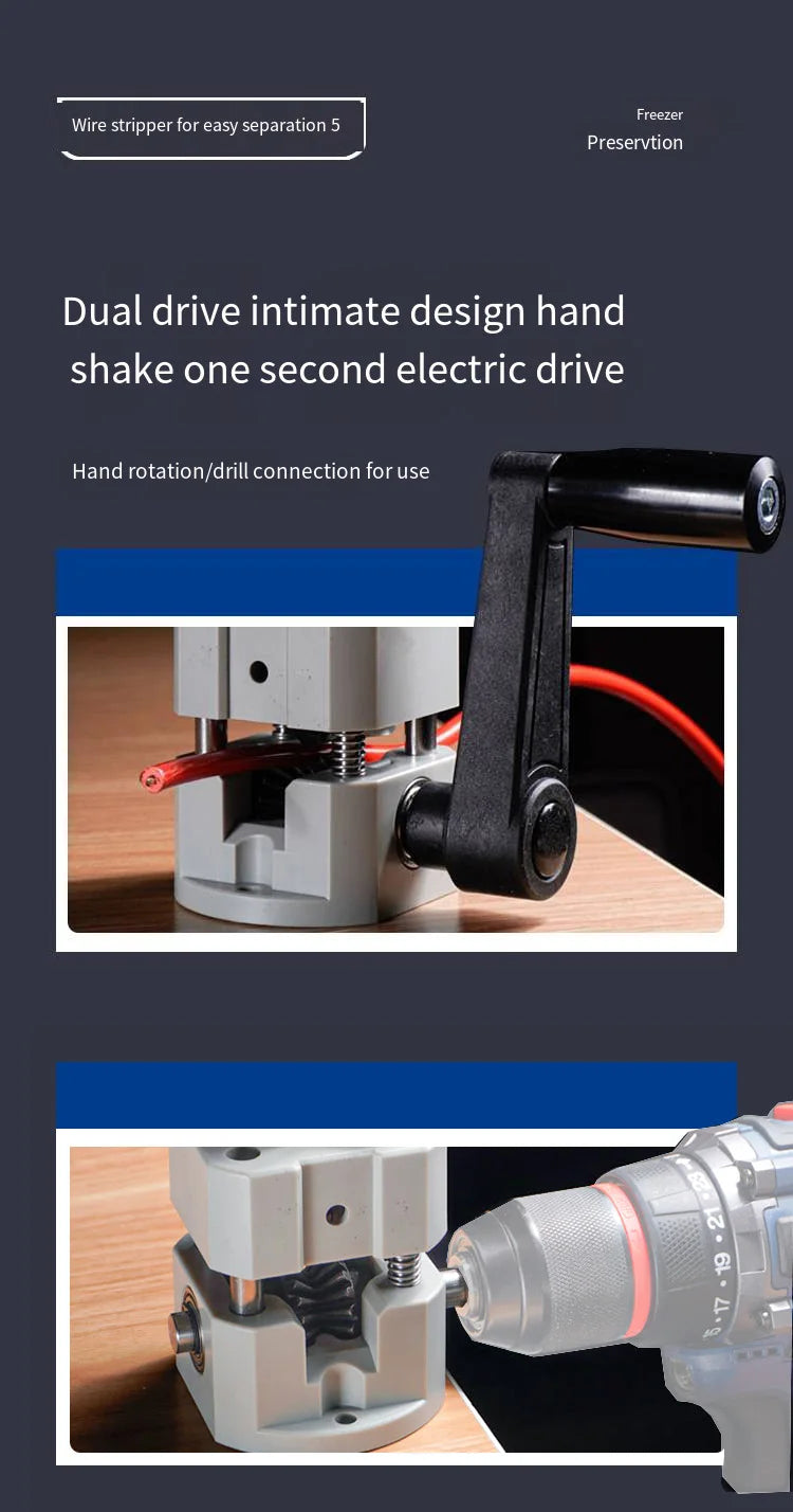 Manual Wire Stripping Made Easy - Powered Wire Stripper Machine, Copper Wire Stripper, Drill Wire Stripper, Electric Wire Stripp