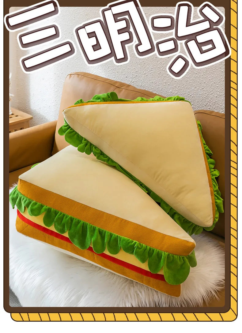 Plush Stuffed Toys Cute and Creative Sandwiches Pillows Toast Bread Children's Sofas Bedside Pillows Large Cloth Dolls Birthday