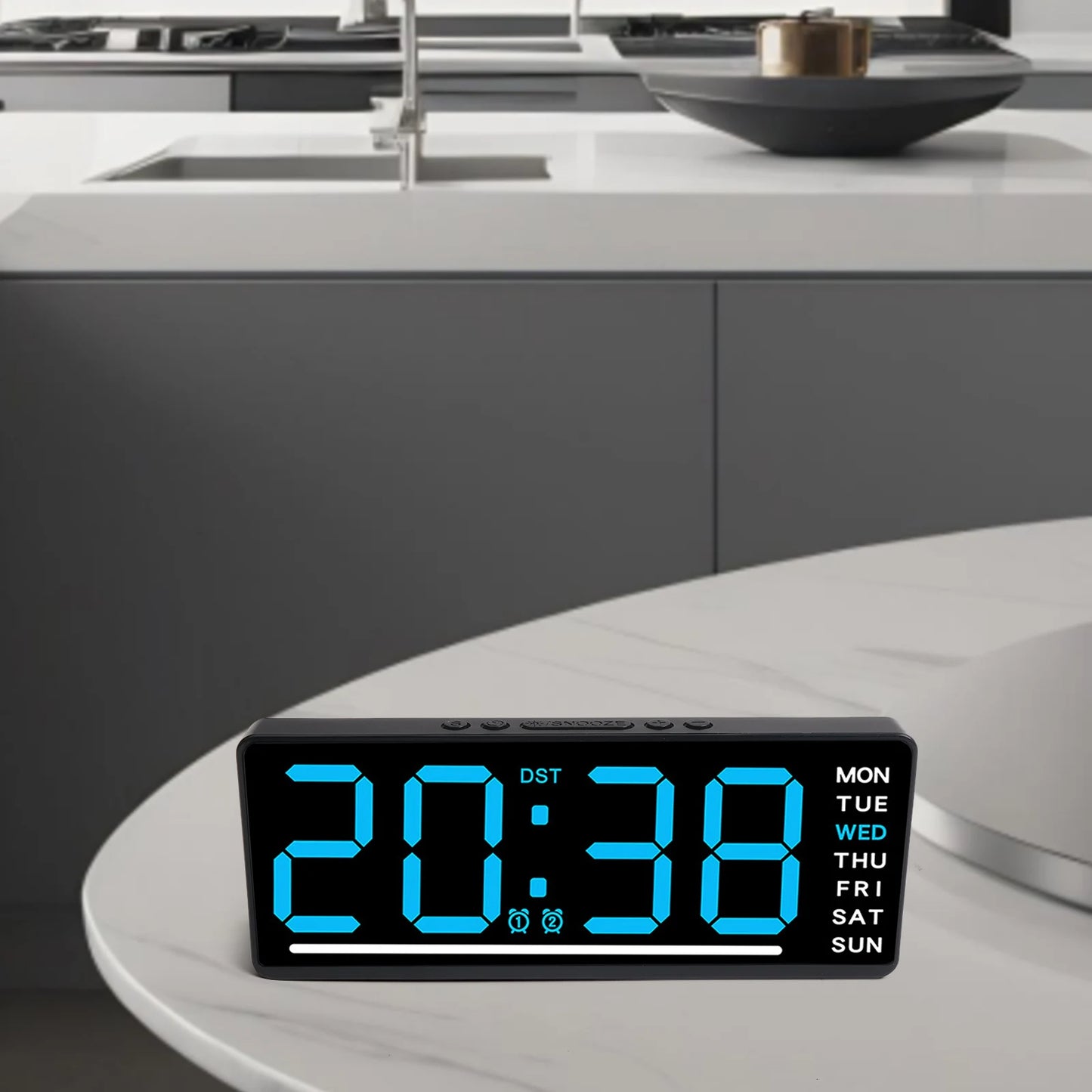 Silent Digital Alarm Clock for Babies,LED Bedside Clock with Night Light Multiple Functions | Adjustable Tone Volume