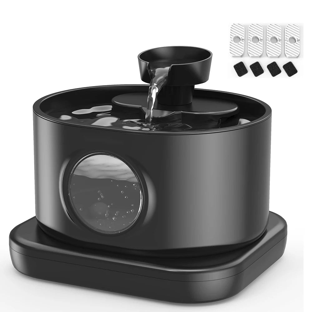 95 oz/2.8L Cordless Cat Water Fountain 5200mAh Rechargeable Battery Powered Pet Water Feeder Silent Pump Live Water Circulation