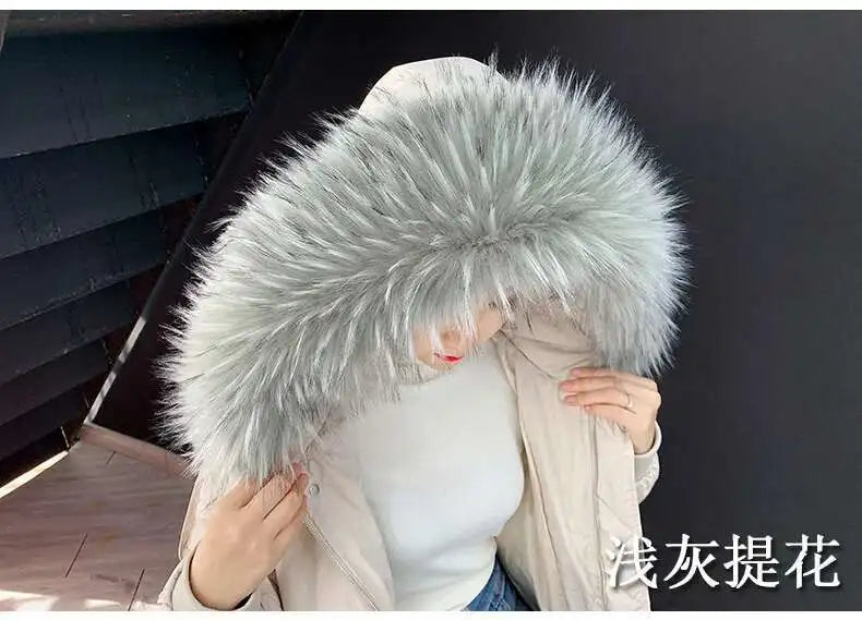 Detachable Faux Fur Collar Extra Large Warm Fake Fur Scarf Wrap Evening Cape For Winter Womens Coat Faux Fur Hood Ttrim Collar