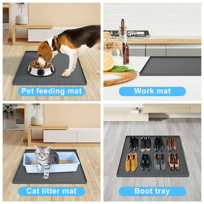 60x60cm Fridge Silicone Mat Mini Fridge Drip Pan with 0.8 Inch Raised Edges Under Refrigerator Floor Protector Furniture Pad