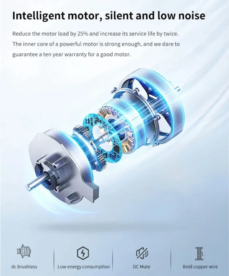 Smart Ceiling Fan Fans With Lights Remote Control Bedroom Decor Lamp 52cm Air Invisible Silent Electric fan for room AC220V