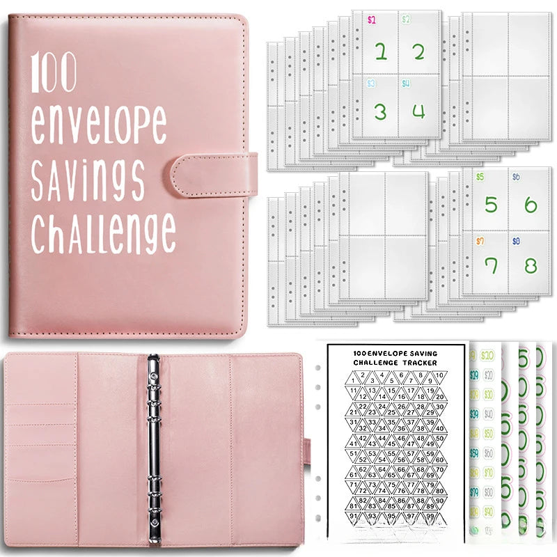 100 Envelope Cash Savings Challenge, Saving Challenge Envelop Book, Budget Envelope Financial Assistant, A5 Size Cash Binder