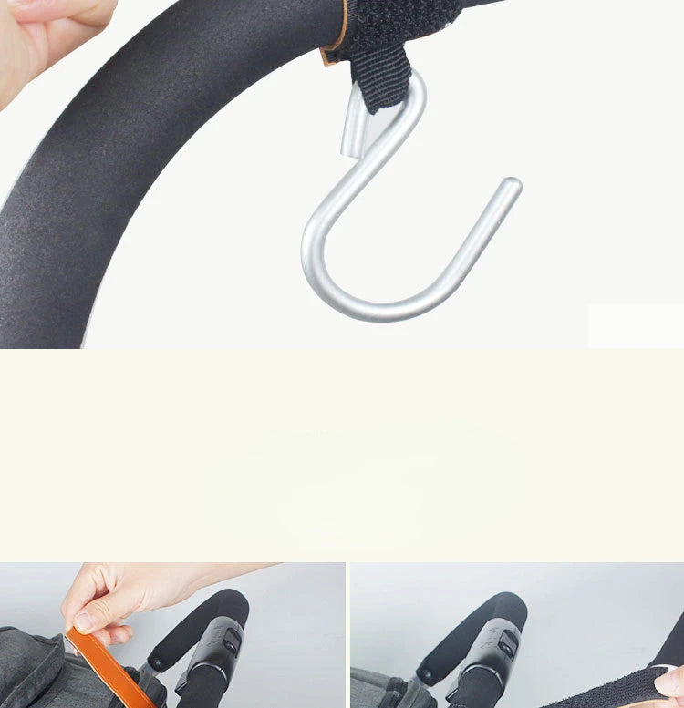 Baby Stroller Hooks 2Pcs Leather Hook  for Hanging Diaper Bags Kindergarten Universal Accessory