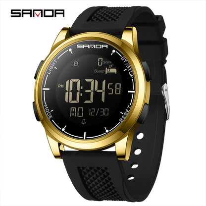 SANDA 9064 Student Sports Quartz LED Electronic Watch Calorimeter Step Electronic Watch Sleep Monitoring Smart Electronic Watch