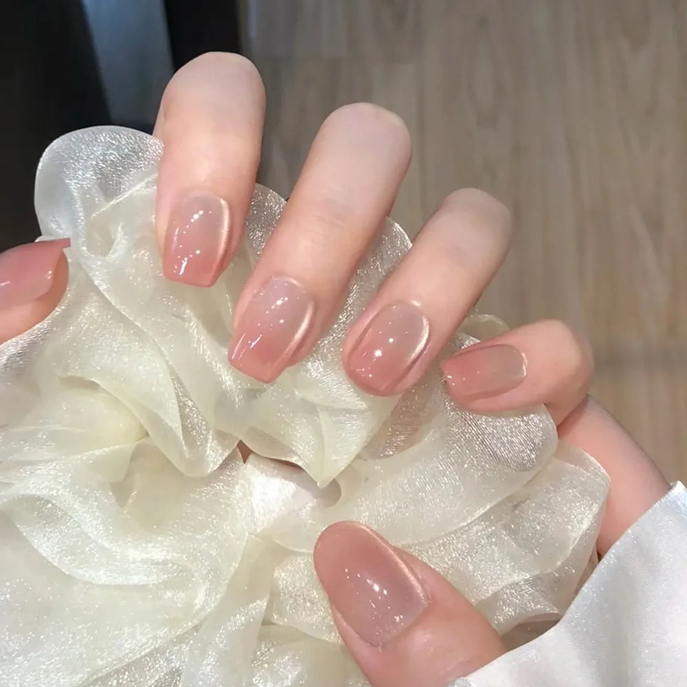 24pcs Detachable Short Press on Nails Y2k rhinestone False Nails with Glue Ballet Sweet Cool Girls Artificial False Nails Tips