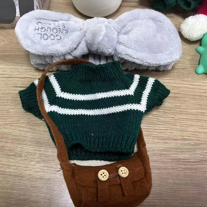 1set Clothes Suit Exquisite Soft Knitted Sweater DIY Accessories For 30cm Kawaii Yellow Duck Lalafanfan Plush Toys Stuffed Dolls