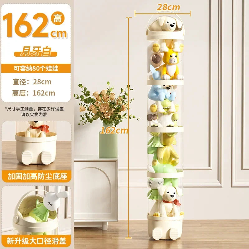 Doll Storage Bucket Transparent Moistureproof Storage Tube for Children's Plush Toys Organizer Home Organization and Storage