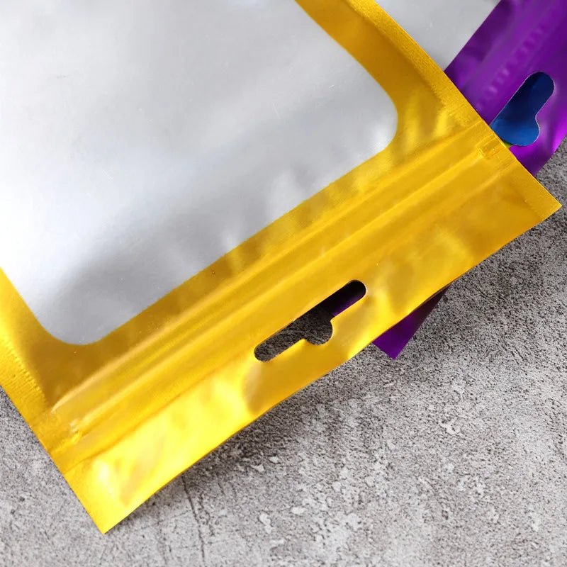 50Pcs Thicken Ziplock Bags Colorful Resealable Zipper Bags Pouch Jewelry Display Electronics Accessories Packaging Storage Bags