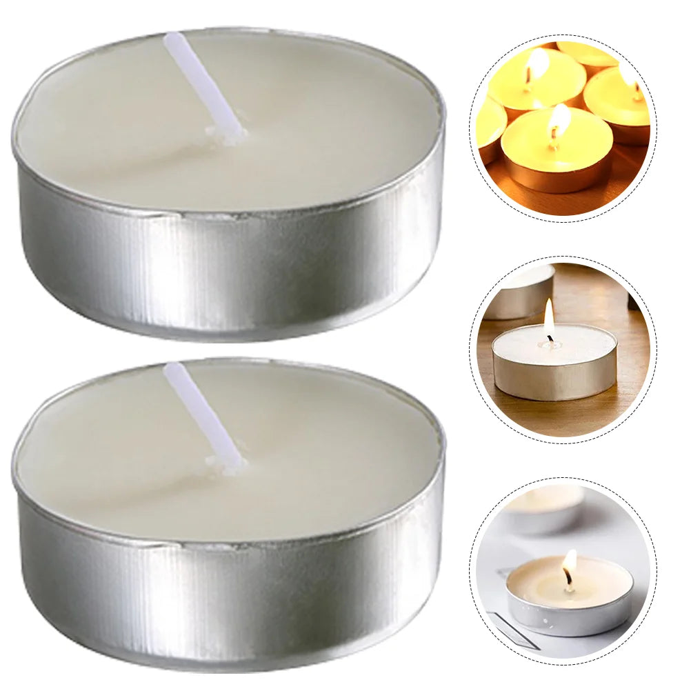 50 Pcs Small Tea Light Round Scented Candles Posing Travel Tealight Candless