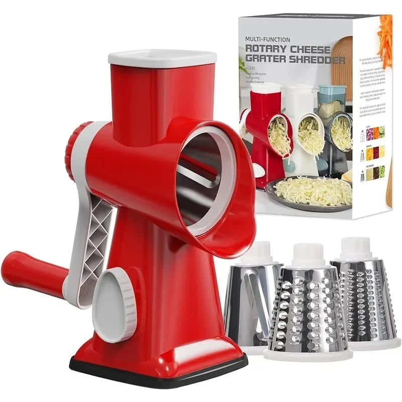 Multi-functional Vegetable Slicer Manual Spiralizer Vegetable Cutter  Hand Cranked Rotary Cheese Grater Shredded Kitchen Tools